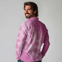 Hawaii Breadfruit Palaka Long Sleeve Polo Shirt Omaomao Ulaula Maile Lei LT9 - Polynesian Pride