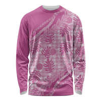 Hawaii Breadfruit Palaka Long Sleeve Shirt Omaomao Ulaula Maile Lei LT9 Unisex Pink - Polynesian Pride