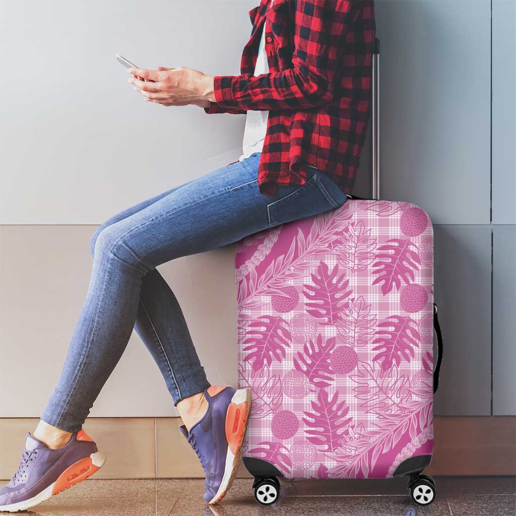 Hawaii Breadfruit Palaka Luggage Cover Omaomao Ulaula Maile Lei LT9 - Polynesian Pride