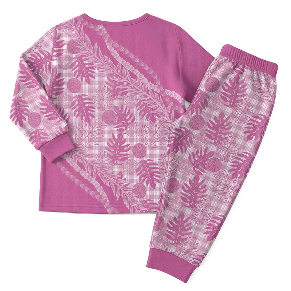 Hawaii Breadfruit Palaka Christmas Pajama Set Omaomao Ulaula Maile Lei LT9 - Polynesian Pride