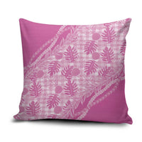 Hawaii Breadfruit Palaka Pillow Cover Omaomao Ulaula Maile Lei LT9 Pink - Polynesian Pride