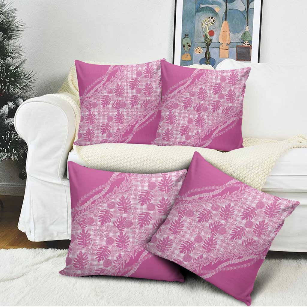 Hawaii Breadfruit Palaka Pillow Cover Omaomao Ulaula Maile Lei LT9 - Polynesian Pride
