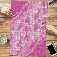 Hawaii Breadfruit Palaka Puzzle Omaomao Ulaula Maile Lei LT9 Pink - Polynesian Pride