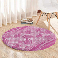 Hawaii Breadfruit Palaka Round Carpet Omaomao Ulaula Maile Lei LT9 - Polynesian Pride