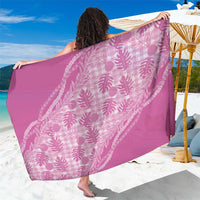 Hawaii Breadfruit Palaka Sarong Omaomao Ulaula Maile Lei LT9 One Size 44 x 66 inches Pink - Polynesian Pride