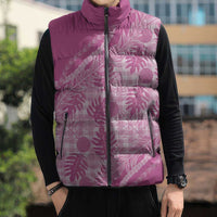Hawaii Breadfruit Palaka Sleeveless Puffer Jacket Omaomao Ulaula Maile Lei LT9 - Polynesian Pride
