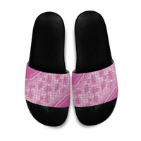 Hawaii Breadfruit Palaka Slide Sandals Omaomao Ulaula Maile Lei LT9 Pink - Polynesian Pride