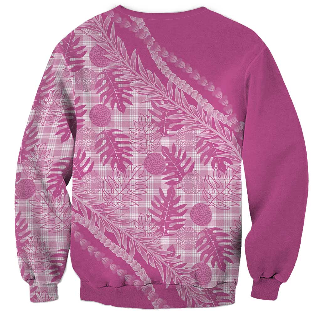 Hawaii Breadfruit Palaka Sweatshirt Omaomao Ulaula Maile Lei LT9 - Polynesian Pride