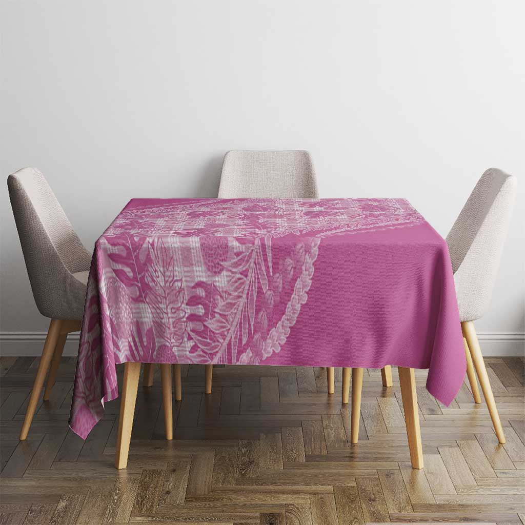 Hawaii Breadfruit Palaka Tablecloth Omaomao Ulaula Maile Lei LT9 - Polynesian Pride
