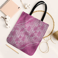 Hawaii Breadfruit Palaka Tote Bag Omaomao Ulaula Maile Lei LT9 Black Strap One Size Pink - Polynesian Pride
