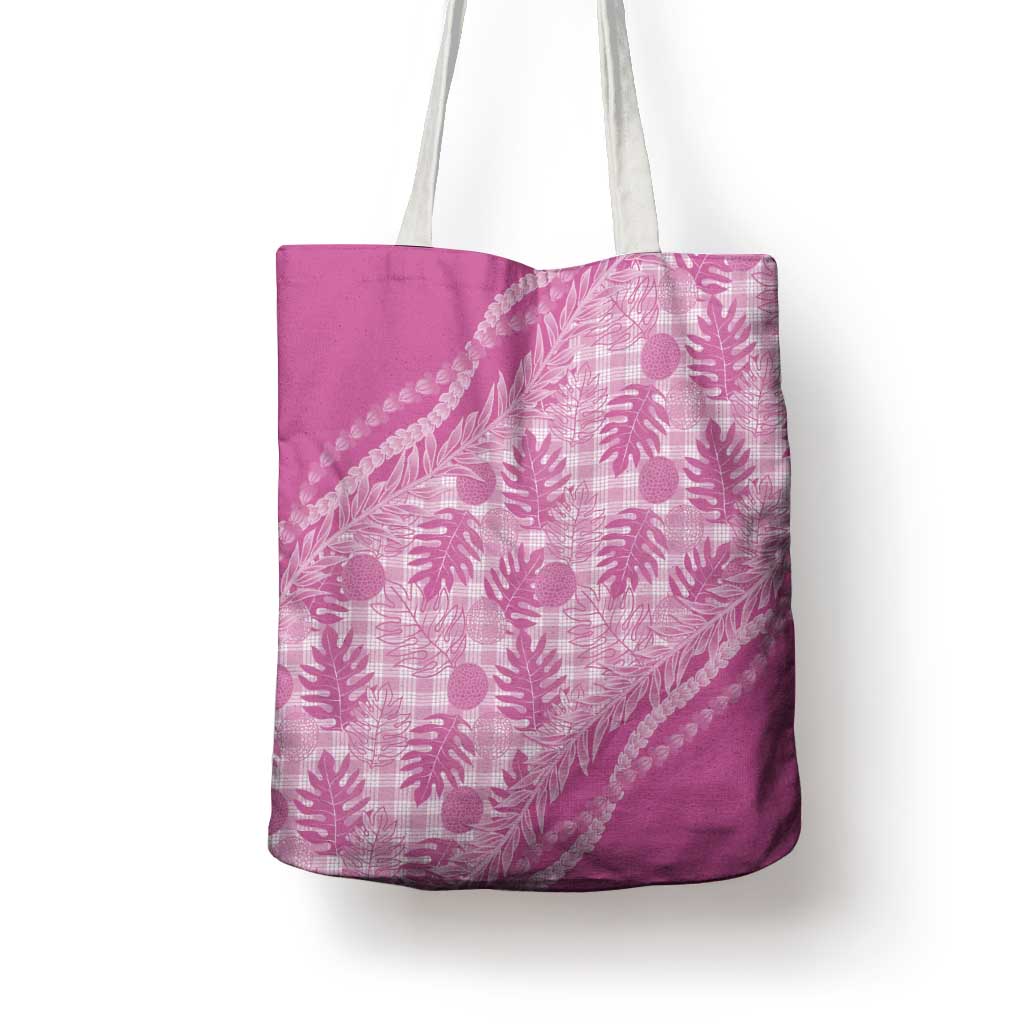 Hawaii Breadfruit Palaka Tote Bag Omaomao Ulaula Maile Lei LT9 - Polynesian Pride