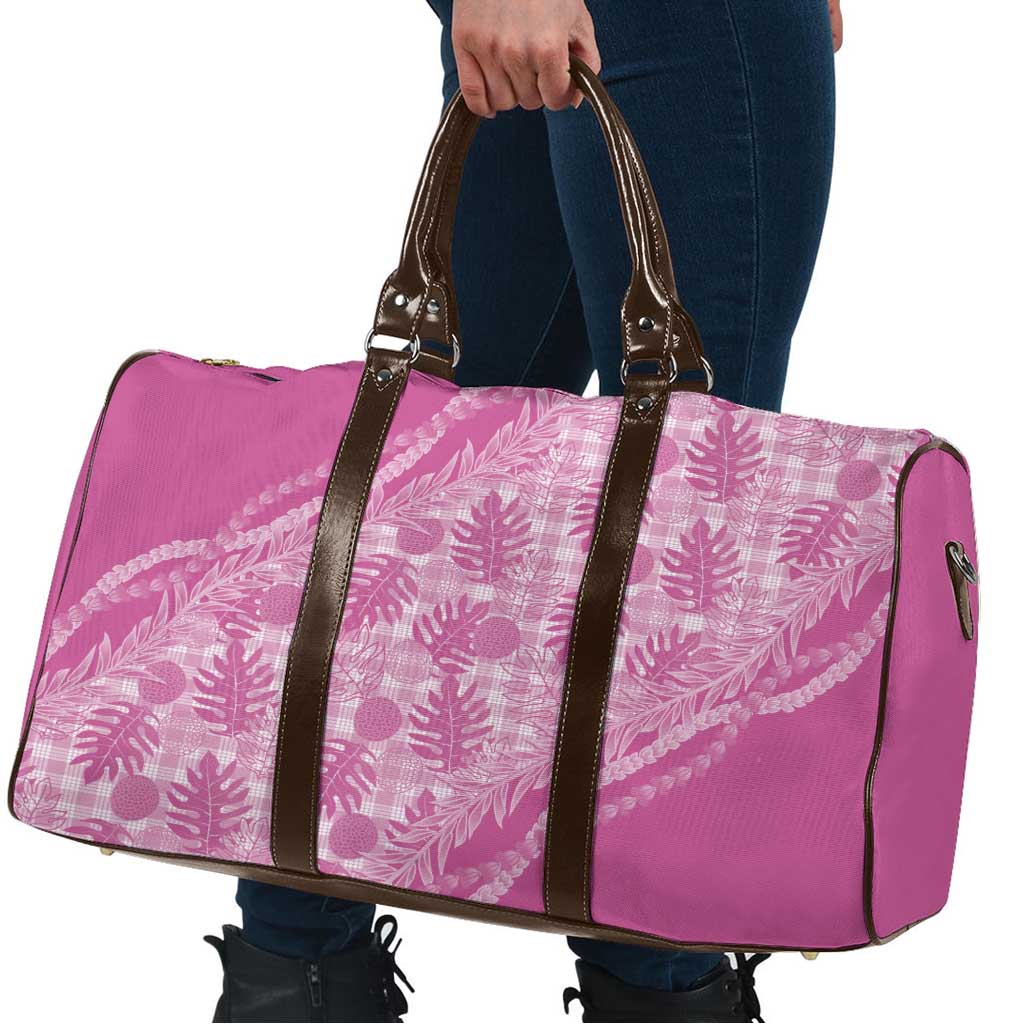 Hawaii Breadfruit Palaka Travel Bag Omaomao Ulaula Maile Lei LT9 - Polynesian Pride