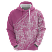 Hawaii Breadfruit Palaka Zip Hoodie Omaomao Ulaula Maile Lei LT9 - Polynesian Pride