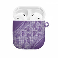 Hawaii Breadfruit Palaka AirPods Case Poni Maile Lei LT9 Purple - Polynesian Pride