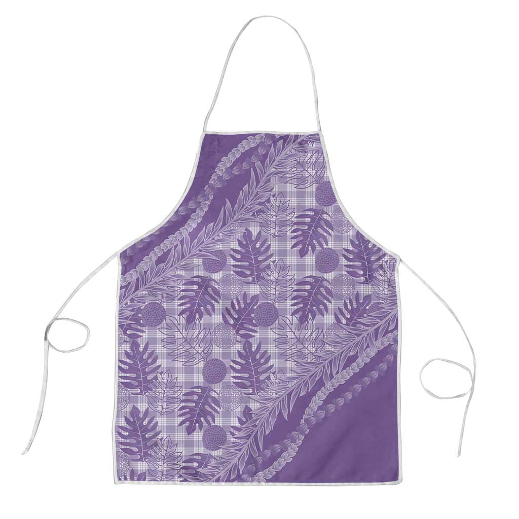 Hawaii Breadfruit Palaka Apron Poni Maile Lei LT9 Purple - Polynesian Pride