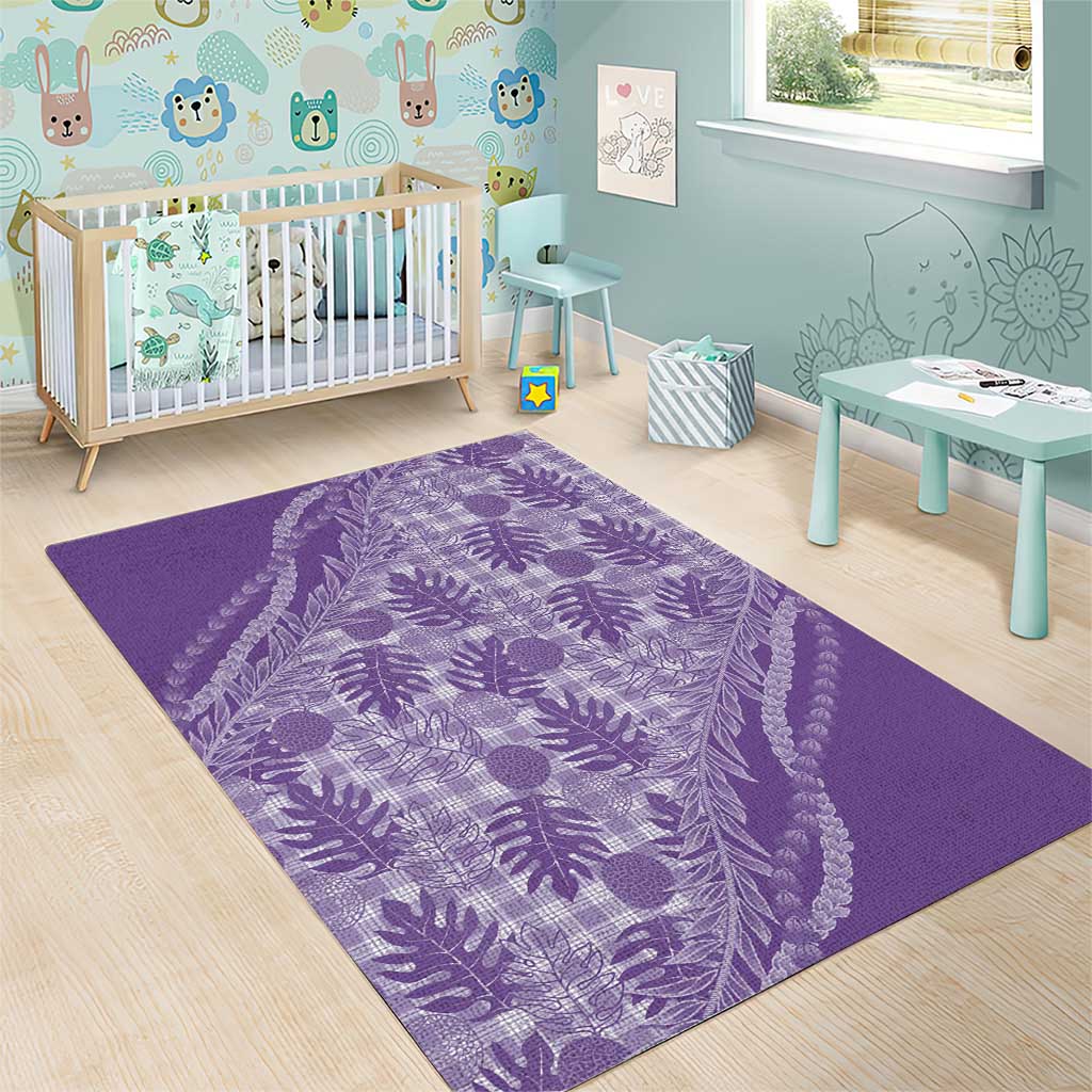 Hawaii Breadfruit Palaka Area Rug Poni Maile Lei LT9 - Polynesian Pride