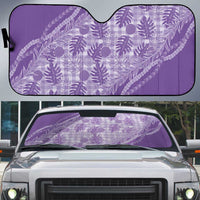 Hawaii Breadfruit Palaka Auto Sun Shade Poni Maile Lei LT9 Purple - Polynesian Pride