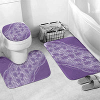 Hawaii Breadfruit Palaka Bathroom Set Poni Maile Lei LT9 Mat Set Only (3 pcs) One Size Purple - Polynesian Pride