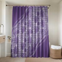 Hawaii Breadfruit Palaka Bathroom Set Poni Maile Lei LT9 Shower Curtain Only Purple - Polynesian Pride