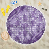 Hawaii Breadfruit Palaka Beach Blanket Poni Maile Lei LT9 One Size 150cm Purple - Polynesian Pride