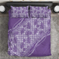 Hawaii Breadfruit Palaka Bedding Set Poni Maile Lei LT9 Purple - Polynesian Pride