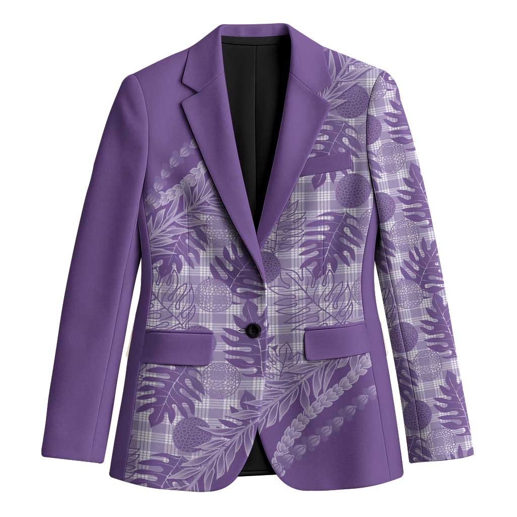 Hawaii Breadfruit Palaka Blazer Poni Maile Lei LT9 Unisex Purple - Polynesian Pride
