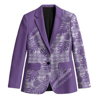 Hawaii Breadfruit Palaka Blazer Poni Maile Lei LT9 Unisex Purple - Polynesian Pride