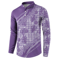 Hawaii Breadfruit Palaka Button Sweatshirt Poni Maile Lei LT9 - Polynesian Pride