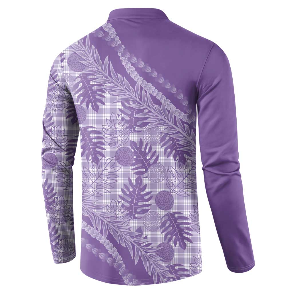 Hawaii Breadfruit Palaka Button Sweatshirt Poni Maile Lei LT9 - Polynesian Pride
