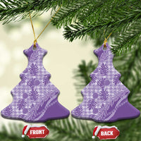 Hawaii Breadfruit Palaka Ceramic Ornament Poni Maile Lei LT9 Christmas Tree Purple - Polynesian Pride