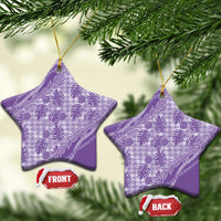 Hawaii Breadfruit Palaka Ceramic Ornament Poni Maile Lei LT9 Star Purple - Polynesian Pride