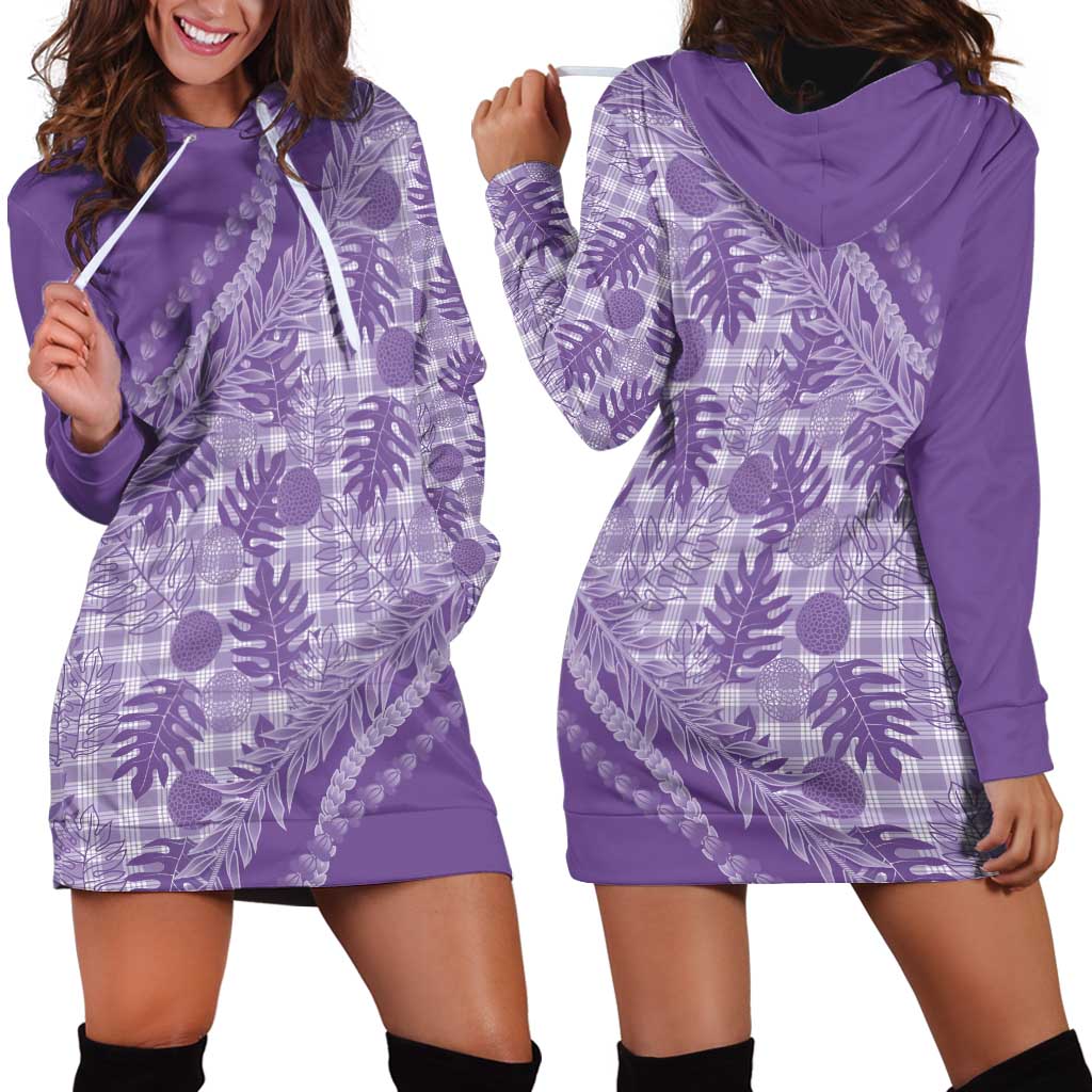 Hawaii Breadfruit Palaka Hoodie Dress Poni Maile Lei LT9 - Polynesian Pride