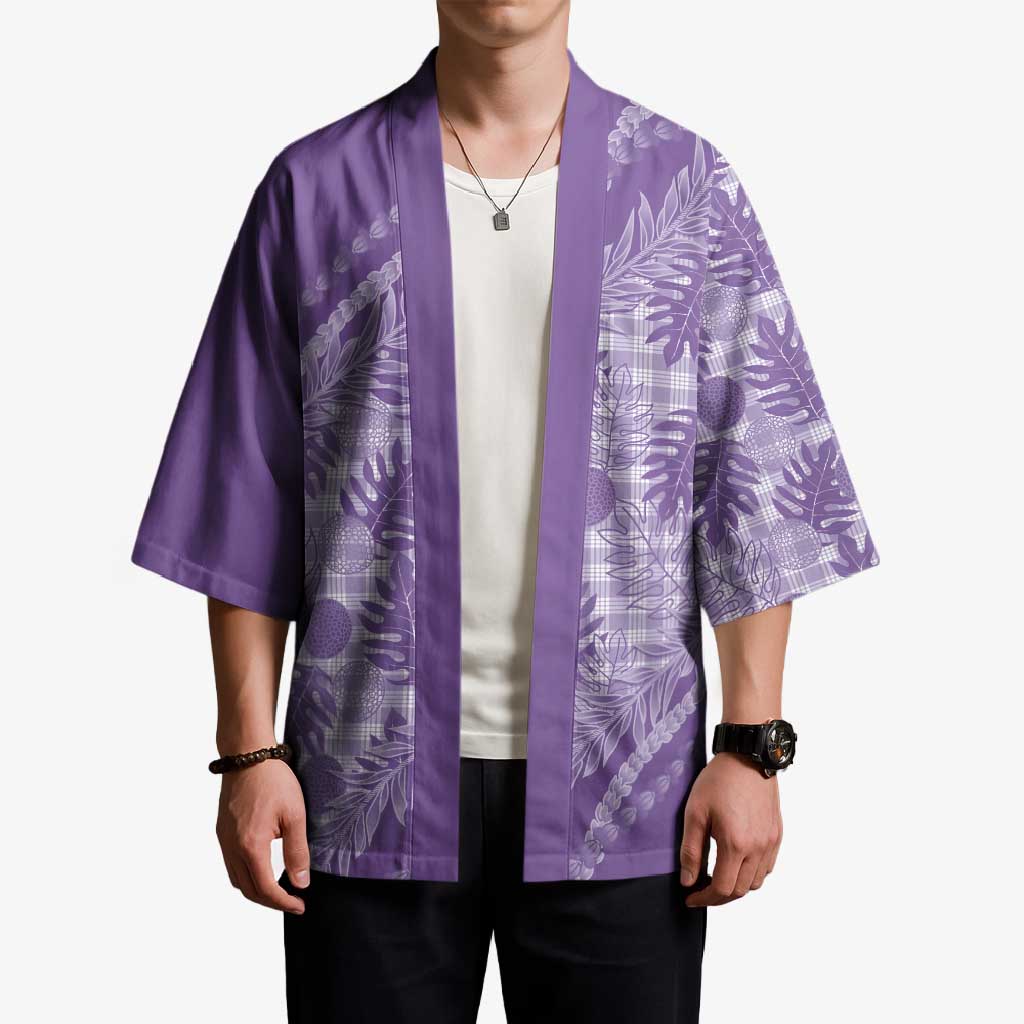 Hawaii Breadfruit Palaka Kimono Poni Maile Lei LT9 - Polynesian Pride