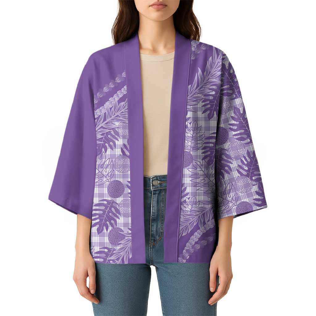 Hawaii Breadfruit Palaka Kimono Poni Maile Lei LT9 - Polynesian Pride