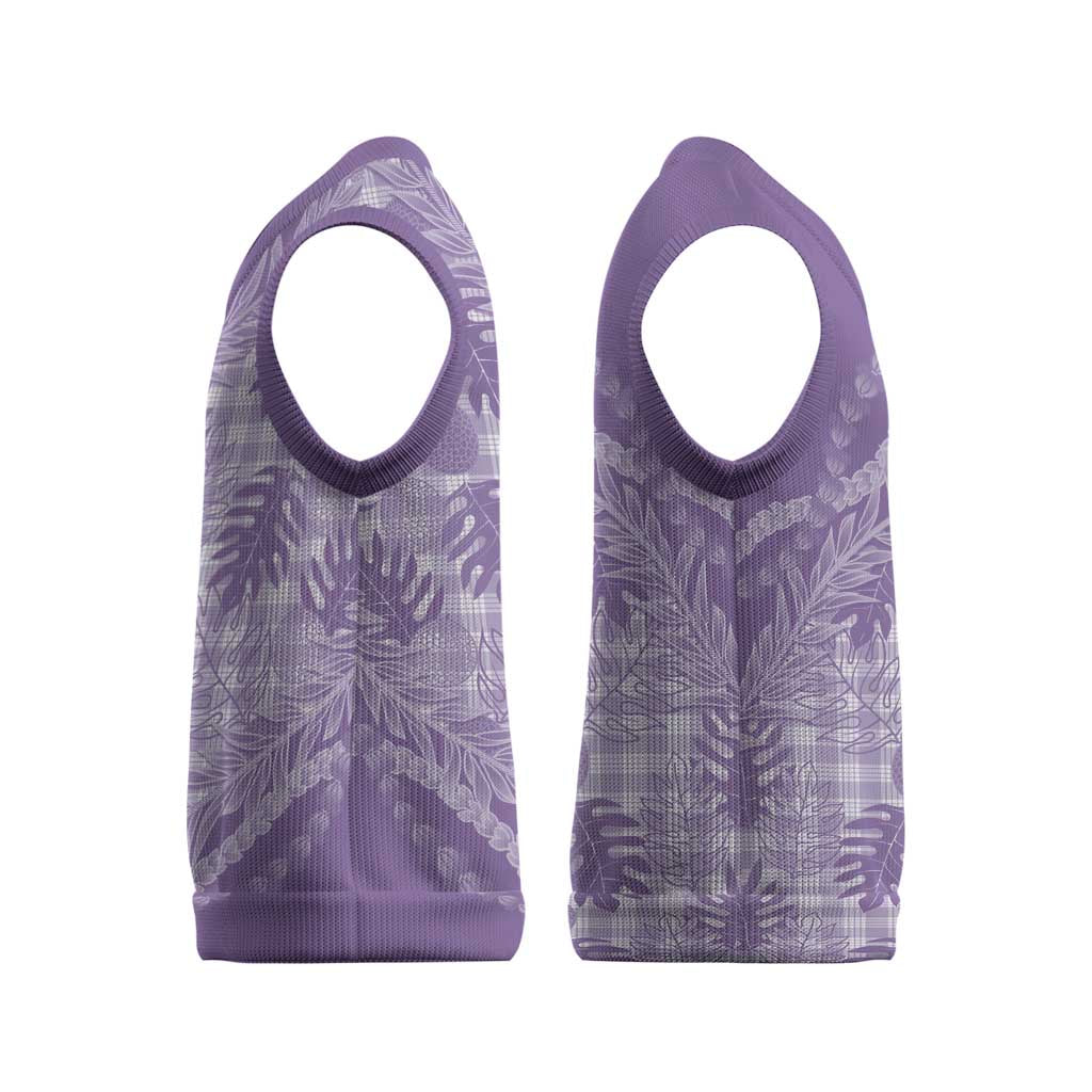 Hawaii Breadfruit Palaka Christmas Knitted V-Neck Vest Poni Maile Lei LT9 - Polynesian Pride