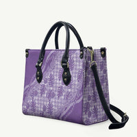 Hawaii Breadfruit Palaka Leather Bag Poni Maile Lei LT9 Purple - Polynesian Pride