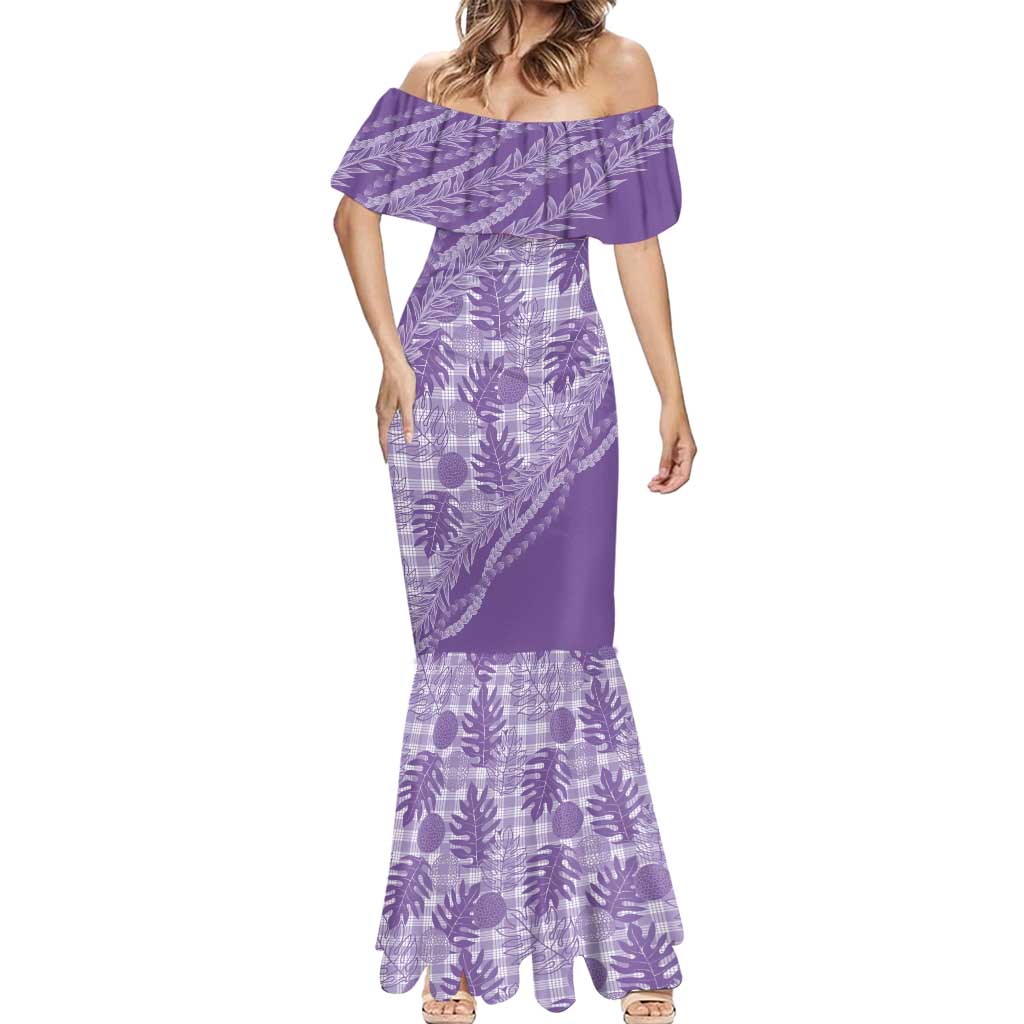 Hawaii Breadfruit Palaka Mermaid Dress Poni Maile Lei LT9 - Polynesian Pride