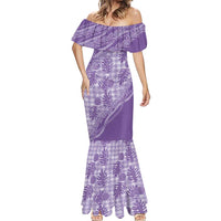 Hawaii Breadfruit Palaka Mermaid Dress Poni Maile Lei LT9 - Polynesian Pride