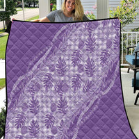 Hawaii Breadfruit Palaka Quilt Poni Maile Lei LT9 Purple - Polynesian Pride