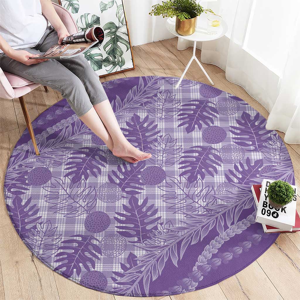 Hawaii Breadfruit Palaka Round Carpet Poni Maile Lei LT9 - Polynesian Pride