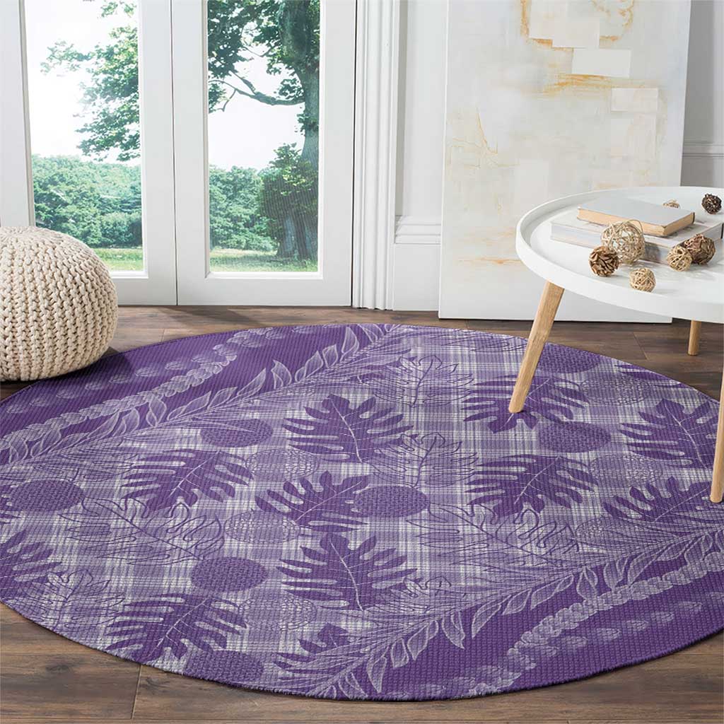 Hawaii Breadfruit Palaka Round Carpet Poni Maile Lei LT9 - Polynesian Pride