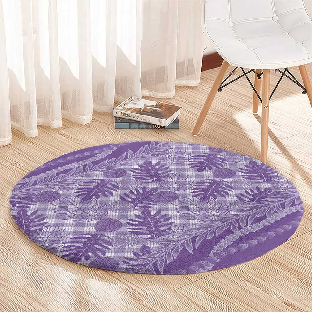 Hawaii Breadfruit Palaka Round Carpet Poni Maile Lei LT9 - Polynesian Pride