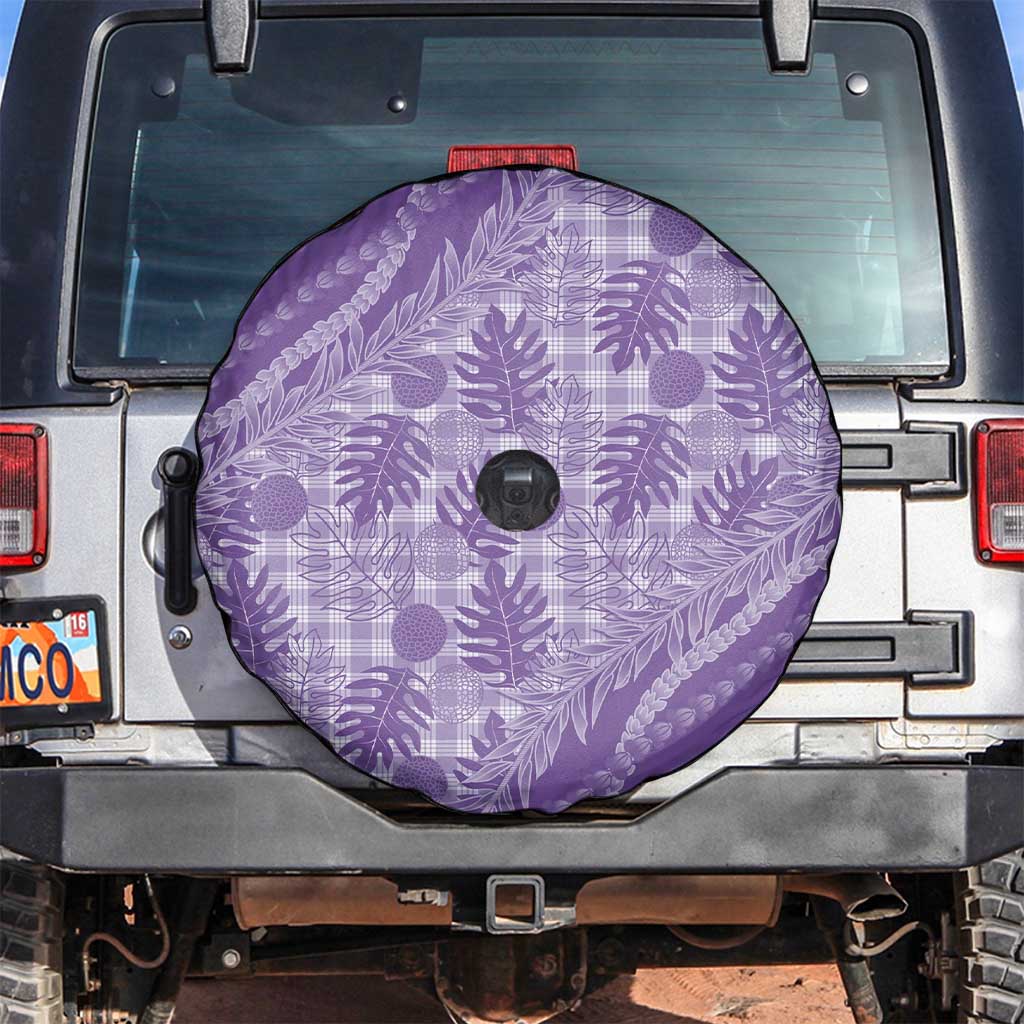 Hawaii Breadfruit Palaka Spare Tire Cover Poni Maile Lei LT9 Purple - Polynesian Pride