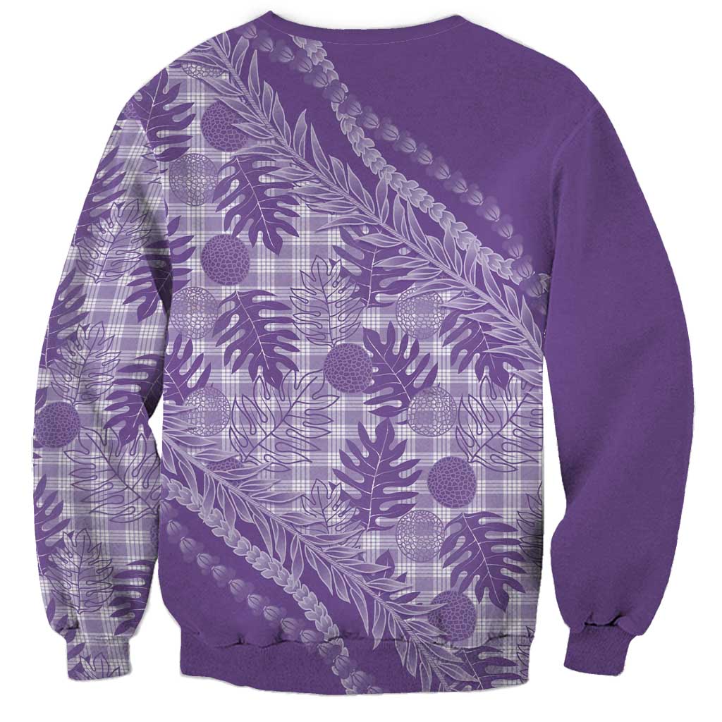 Hawaii Breadfruit Palaka Sweatshirt Poni Maile Lei LT9 - Polynesian Pride
