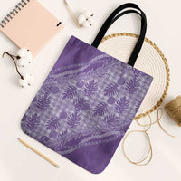 Hawaii Breadfruit Palaka Tote Bag Poni Maile Lei LT9 Black Strap One Size Purple - Polynesian Pride