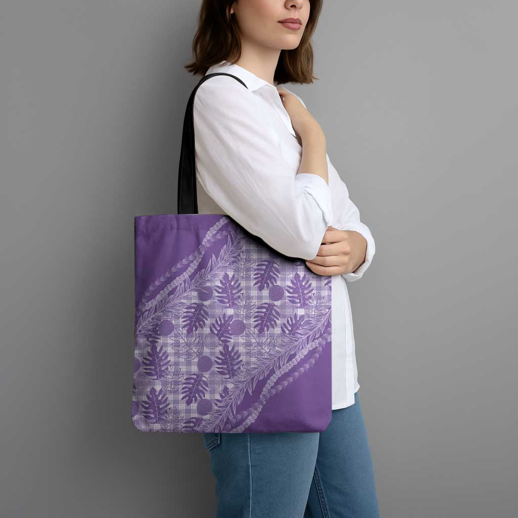Hawaii Breadfruit Palaka Tote Bag Poni Maile Lei LT9 - Polynesian Pride