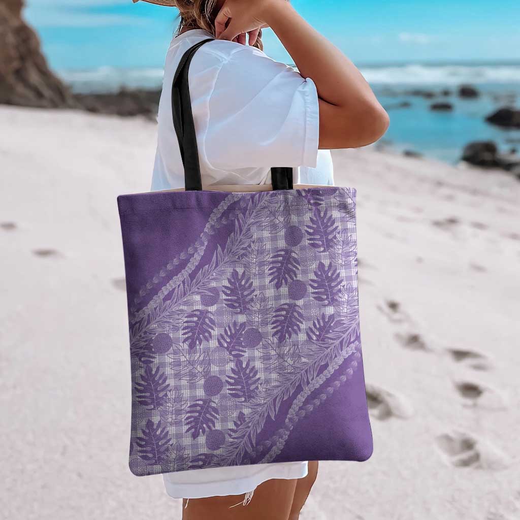 Hawaii Breadfruit Palaka Tote Bag Poni Maile Lei LT9 - Polynesian Pride
