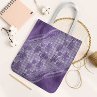 Hawaii Breadfruit Palaka Tote Bag Poni Maile Lei LT9 White Strap One Size Purple - Polynesian Pride