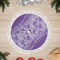 Hawaii Breadfruit Palaka Tree Skirt Poni Maile Lei LT9 Fringed Purple - Polynesian Pride