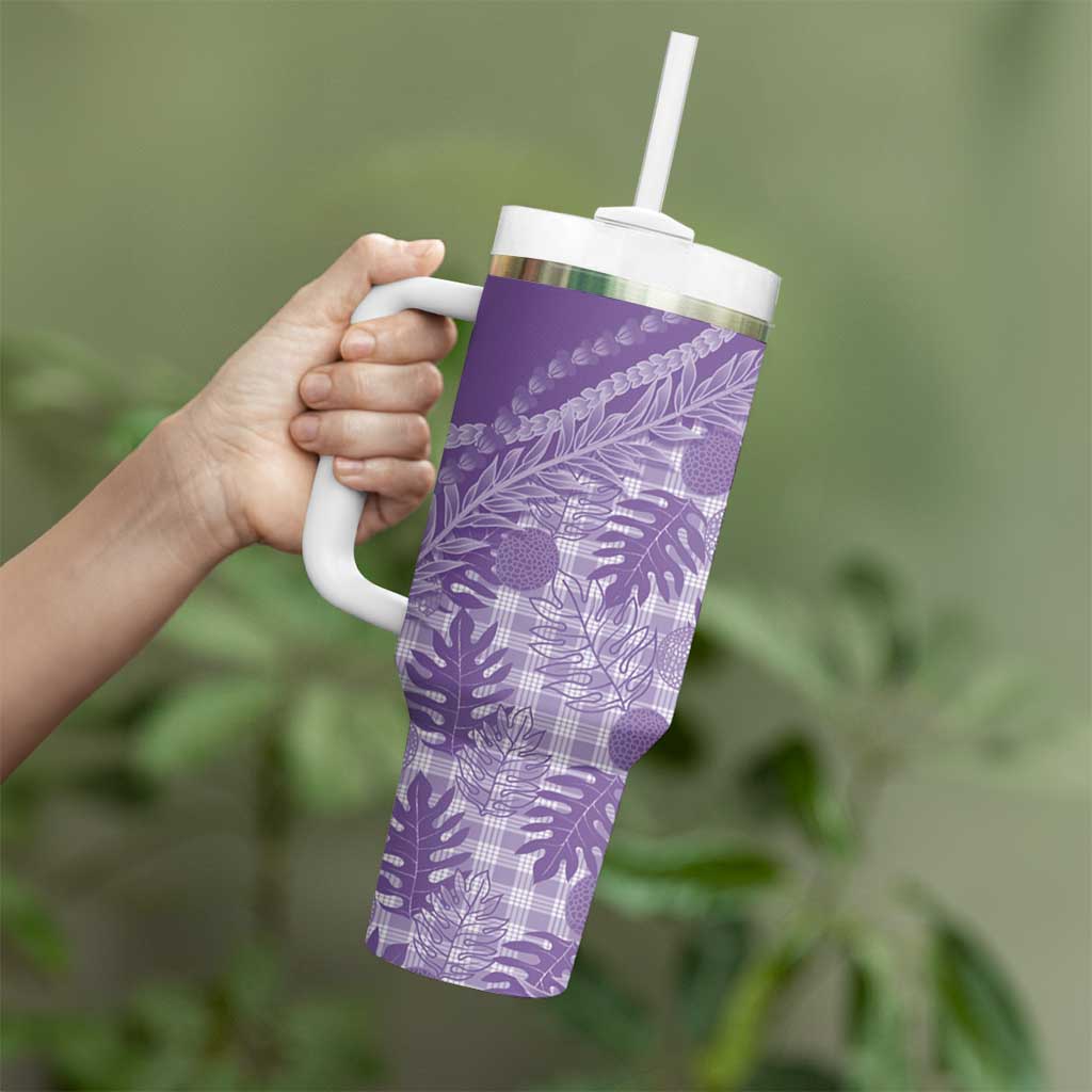 Hawaii Breadfruit Palaka Tumbler With Handle Poni Maile Lei LT9 - Polynesian Pride